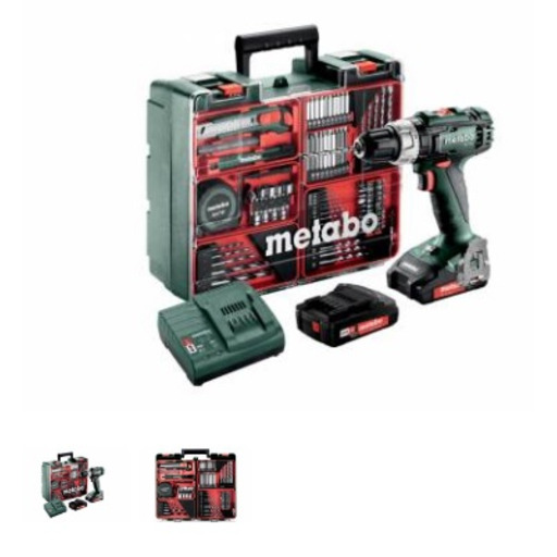 TALADRO ATORNILLADOR PERCUSIÓN BATERÍA 18vSB18L SET TALLER METABO