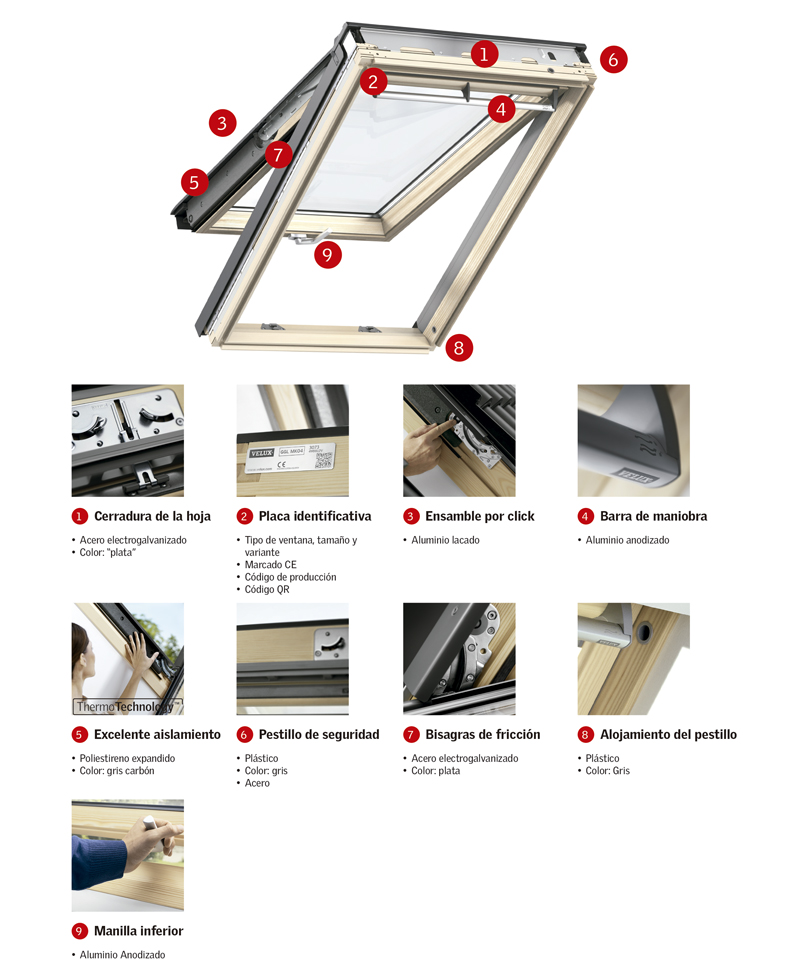 Placa identificativa de aluminio con ventana