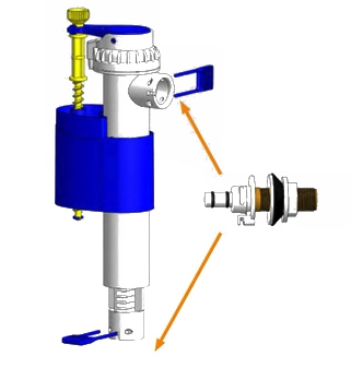 Mecanismo cisterna doble descarga universal. T-282NS 50775 Tecnoagua